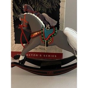 Vintage Hallmark Ornament Rocking Horse 1993 14Th in Series W/Box